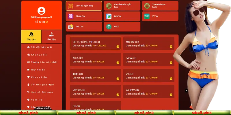 Hướng dẫn nạp tiền Abc8